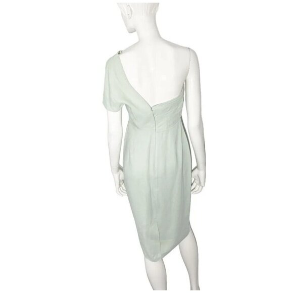 NWOT REISS RIana One Shoulder Dress Mint Green Pastel Size 8 - Picture 5 of 7